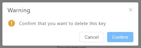 Delete signing key confirmation