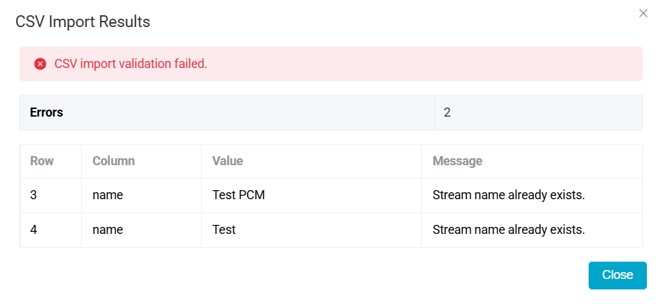 CSV Import errors