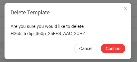 Delete Template Confirm