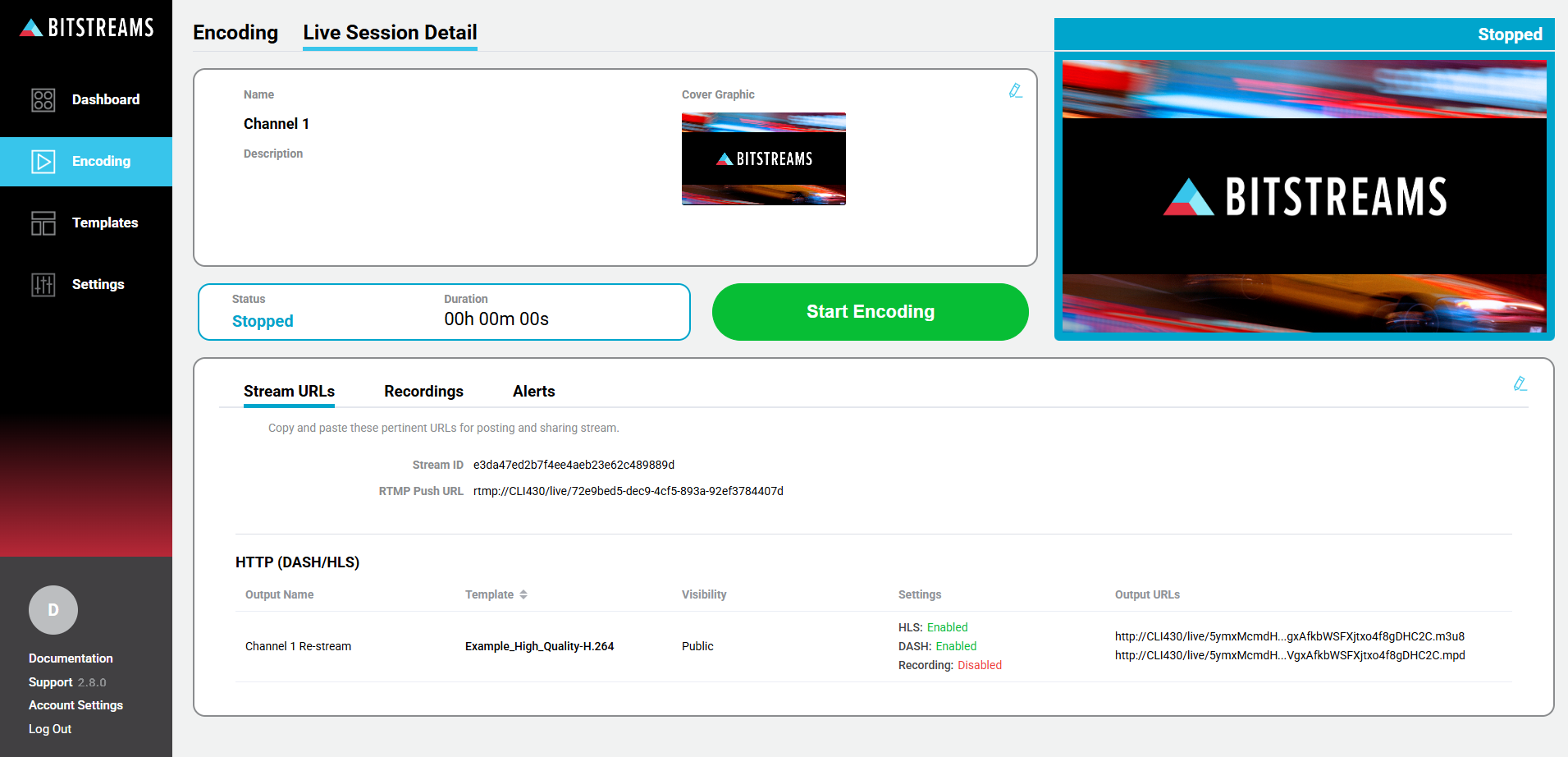 Encoding Details Page
