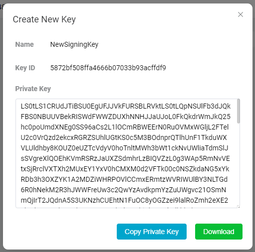 Create New Key