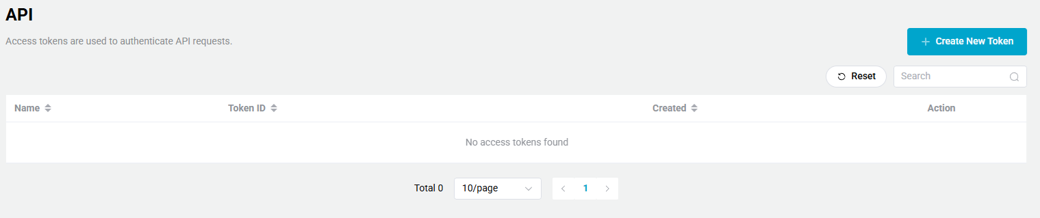 Settings Access Token