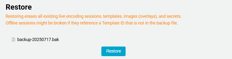 Restore